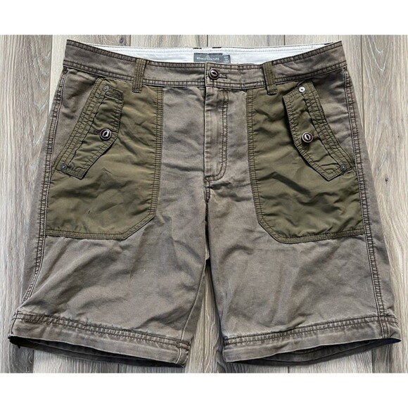 LL Bean Shorts Mens 34W Brown Canvas Chino Military Style Utility Hiking - Picture 2 of 8